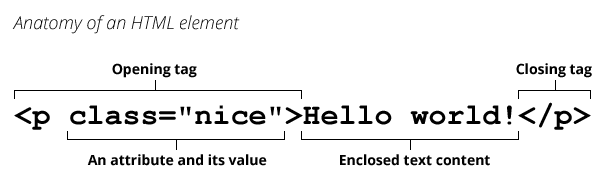 Anatomy of and HTML element.